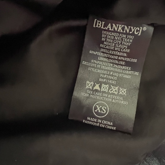 BLANK NYC BLACK VEGAN LEATHER “AS YOU WISH” MOTO JACKET WITH FLORAL EMBROIDERY - Picture 10 of 12